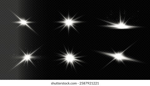 bright, luminous light effect. It is also called solar flare,glow effect,starbursts with flickering glare,beautiful, flickering glare light effect.Star white vector 10 EPS.