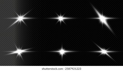 bright, luminous light effect. It is also called solar flare,glow effect,starbursts with flickering glare,beautiful, flickering glare light effect.Star white vector 10 EPS.