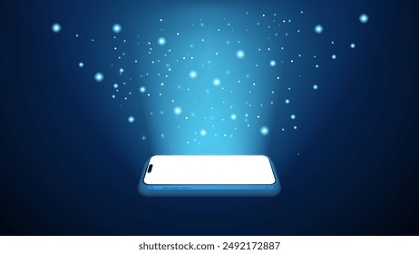 Bright and Luminous Smartphone Display. Glowing light smart mobile devices and tablet computer Screen. Mobile Technology Vector Illustration