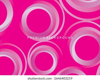 A bright magenta abstract background with several overlapping transparent white and pink concentric circles, creating a modern and dynamic feel, suitable for various graphic design projects.