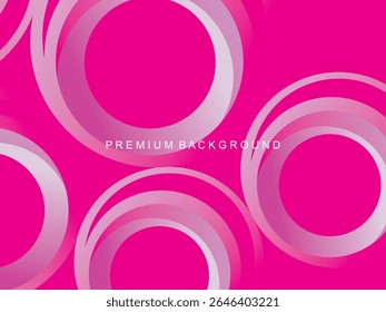 A bright magenta abstract background with several overlapping transparent white and pink concentric circles, creating a modern and dynamic feel, suitable for various graphic design projects.