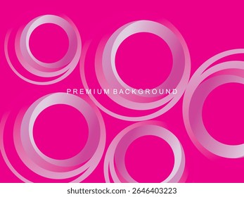 Un fondo abstracto magenta brillante con varias circunferencias concéntricas transparentes blancas y rosadas superpuestas, creando una sensación moderna y dinámica, adecuada para varios proyectos de Diseño gráfico.
