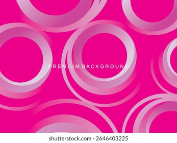 A bright magenta abstract background with several overlapping transparent white and pink concentric circles, creating a modern and dynamic feel, suitable for various graphic design projects.