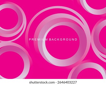 A bright magenta abstract background with several overlapping transparent white and pink concentric circles, creating a modern and dynamic feel, suitable for various graphic design projects.