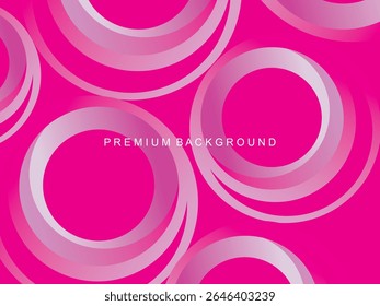 Un fondo abstracto magenta brillante con varias circunferencias concéntricas transparentes blancas y rosadas superpuestas, creando una sensación moderna y dinámica, adecuada para varios proyectos de Diseño gráfico.