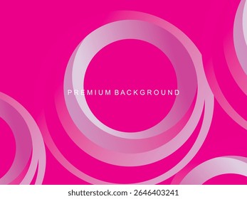 A bright magenta abstract background with several overlapping transparent white and pink concentric circles, creating a modern and dynamic feel, suitable for various graphic design projects.