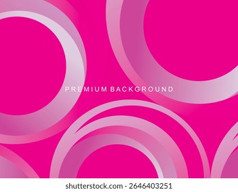A bright magenta abstract background with several overlapping transparent white and pink concentric circles, creating a modern and dynamic feel, suitable for various graphic design projects.