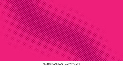 Bright magenta dotted retro pop art background in comic book style. Funny superhero backdrop mockup with dotted design