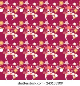 bright magenta festive circles with pattern