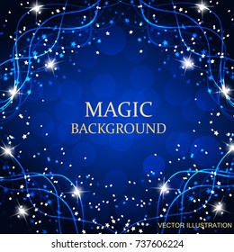 Bright magic background. Abstract waves background. Illustration in different colors. Vector illustration.