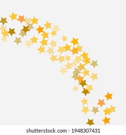 Bright Magic Original Night Background. Simple Holiday Geometrical Shape Backdrop. Orange White Yellow Gold Luxury Shiny Pastel Party Stars Surface Illustration. Christmas Sky Seamless Vector.