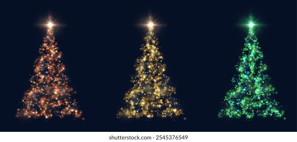 Bright magical Christmas tree for Christmas and New Year design and illustrations. EPS10	