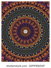 Bright Mandala Art: A Combination of Abstract and Geometric Floral Patterns
