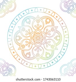 Bright mandala image for yoga item decorationm wallpaper, textile and web backgroung