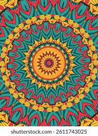 Bright Mandala Pattern with Vibrant Colors
