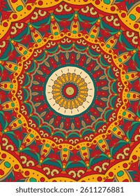 Bright Mandala Patterns with Multicolored Geometric Designs
