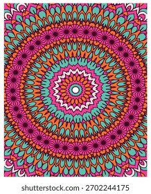Patrones brillantes de mandala con flores vibrantes
