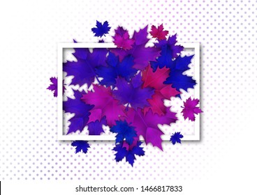 Bright maple leaves. Creative concept of beautiful autumn. Vector illustration for your design.