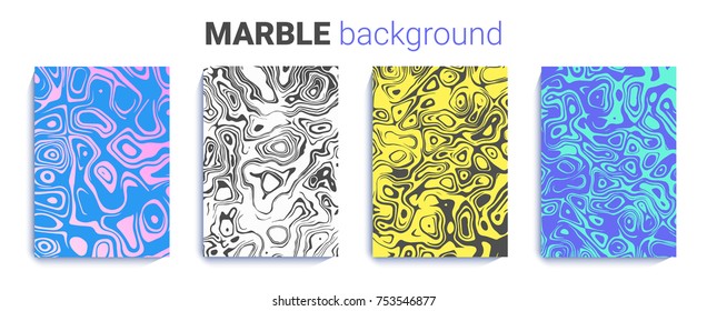 bright marble texture. abstract natural ink background set. a4 background for brochure, wedding invitation. vector illustration