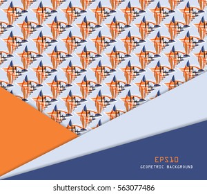 Bright material design over geometric seamless. Corporate vector backdrop. Vertical elements for designs. Templates for brochures, annual reports and magazines. Eps10