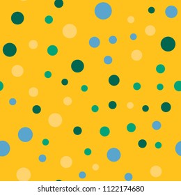 Bright memphis style polka dots seamless pattern on a light background.