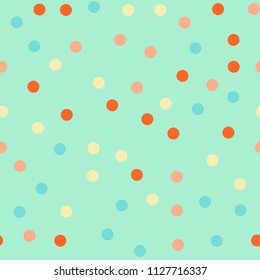 Bright memphis style polka dots seamless pattern.