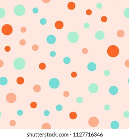 Bright memphis style polka dots seamless pattern.
