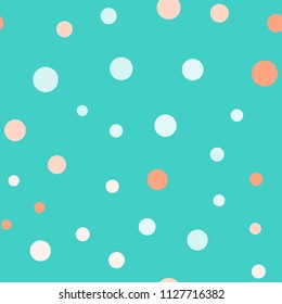 Bright memphis style polka dots seamless pattern.