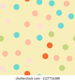Bright memphis style polka dots seamless pattern.