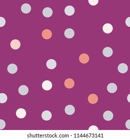 Bright memphis style polka dots seamless pattern on a light background.