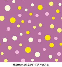 Bright memphis style polka dots seamless pattern on a light background.