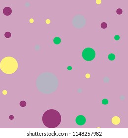 Bright memphis style polka dots seamless pattern on a light background.