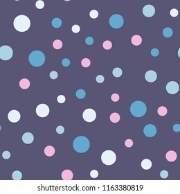 Bright memphis style polka dots seamless pattern on a light background.