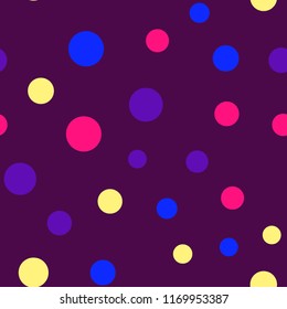 Bright memphis style polka dots seamless pattern.