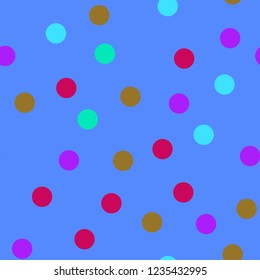 Bright memphis style polka dots. Seamless pattern with polka dots. Circle.