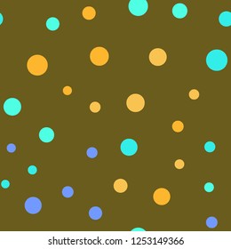 Bright memphis style polka dots. Seamless pattern with polka dots.Festive background with multicolored confetti. Flying confetti.