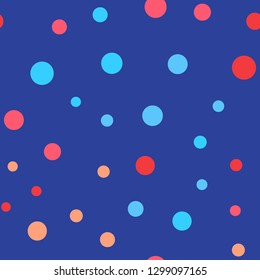 Bright memphis style polka dots. Seamless pattern with polka dots.
