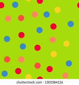 Bright memphis style polka dots. Seamless pattern with polka dots.