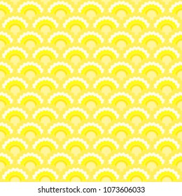 Bright mermaid scales squama background, vector seamless fabric pattern, tiled textile print. Typical chinese squama scales seamless arc tiles surface. Iguana skin pattern.