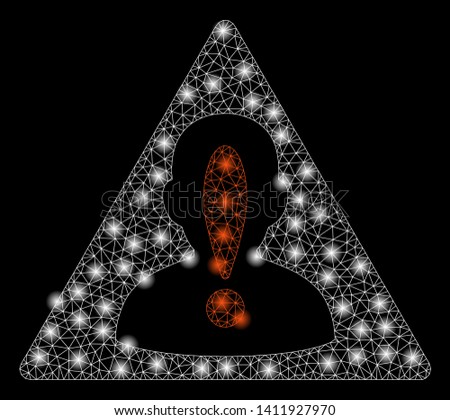 Bright mesh black list with glow effect. Abstract illuminated model of black list icon. Shiny wire frame triangular network black list abstraction in vector format on a black background.