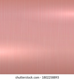 Bright metallic polished background. Rose gold shiny metal brushed texture.