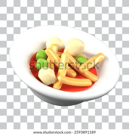 Bright Mexican soup. Plate with appetizing dish isolated on white. Hot dish with tortilla