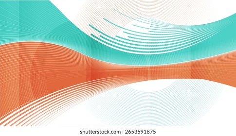 Bright minimal abstract background with waves and lines. Concept modern vector design