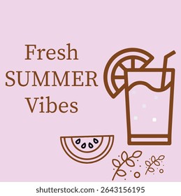 Bright and minimal summer drink-themed graphic with citrus elements and bold text. Ideal for seasonal design projects or social media posts.