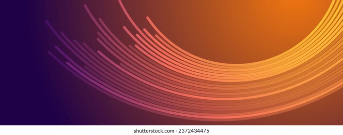 Bright minimal wavy lines abstract futuristic tech background. Vector digital banner design