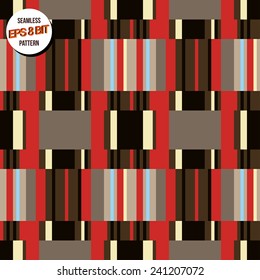 Bright minimalistic 8 bit background. Seamless pattern. Vector design.