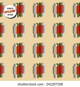 Bright minimalistic 8 bit background. Seamless pattern. Vector design.