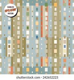 Bright minimalistic 8 bit background. Seamless pattern. Vector design.