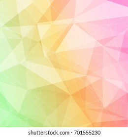 Bright minimalistic abstract polygonal wireframe colorful background. Vector illustration