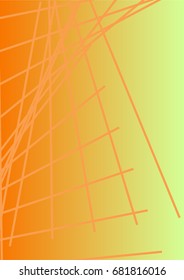 Bright Minimalistic Cover Design. A4 Template. Futuristic Abstract Background. Gentle Gradient from Orange to Yellow with Lines